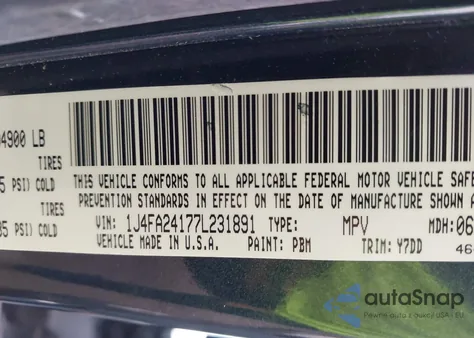 2007 Jeep Wrangler X из США, поврежденный, VIN 1J4FA24177L231891